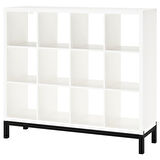 Açık raf ünitesi, beyaz-siyah, 147x129 cm