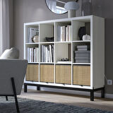 Açık raf ünitesi, beyaz-siyah, 147x129 cm