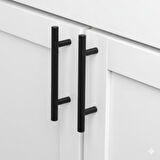 10 ADET Keijo SİYAH 96mm Paslanmaz Kulp (mobilya, dolap kulbu, kulp modeli)