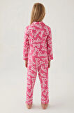 Barbie 1767-G Kız Çocuk Garson Gömlek Pijama Takımı