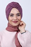 Çift Yönlü Güllü Düğüm Bone Koyu Gül Kurusu - Gül Kurusu