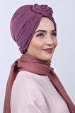 Çift Yönlü Güllü Düğüm Bone Koyu Gül Kurusu - Gül Kurusu