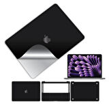 Macbook pro 13 inç 2022 M2 için 360 kaplama koruma sticker çizilmez film kaplama MAT SİYAH