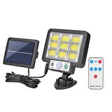 Gaman JX-F108 108 Led Güneş Enerjili 3 Mod Kumandalı 5 Metre Kablolu Kaliteli Sensörlü Solar Sokak Lambası