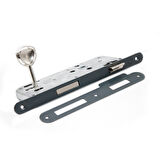 Stilo Antrasit Kare Rozetli Oda Kapı Kolu ve 40X23mm Antrasit Oda Gömme Kilit Set