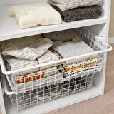 Gardırop içi sepet rayı, beyaz, 55 cm, 2 adet