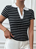 Polo yaka garnili bluz