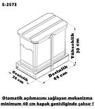 Starax 16 Lt 2573 Antrasit Teleskopik Raylı Çöp Kovası