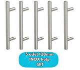 5 ADET Keijo INOX 128mm Paslanmaz Kulp (mobilya, dolap kulbu, kulp modeli)