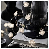 Aydınlatma zinciri, beyaz, 32'li, pilli