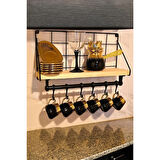  Metal Askılıklı Kahve Köşesi Rafı 