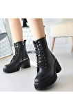 Emilla Siyah Cilt Bağcıklı Kadın Bot