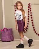 Kemerli Deri Etek Pamuk Penye Bluz Kombin