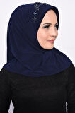 Pratik Pullu Hijab Lacivert - Lacivert