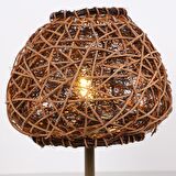 Afrika Gold Ayaklı Rattan Led Masa Lambası, Bohem Masa Lambası, Çalışma Masası Lambası 25x30cm