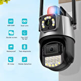 Çakarlı Çift Lensli Dış Mekan Güvenlik Kamerası 