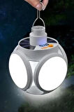 5 Led'li 3 Farklı Işık Modlu Açılıp Kapanabilir Led Kanatlı Güneş Enerjili Solar Aydınlatma Asılabilir Kamp Feneri