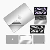 Macbook pro 13 inç 2020 m1 işlemci için 360 full kaplama koruma sticker çizilmez film AYNALI GÜMÜŞ