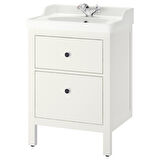 Lavabo dolabı kombinasyonu, beyaz, 62x49x95 cm, RUNSKAR batarya