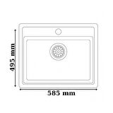 Granit Evye KOMORI Series Anthracite 58,5x49,5 (ANTRASİT) 