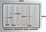 76x49 Cm. 6 Bölmeli Beyaz Çekmece Içi Düzenleyici Kepçelik (70*40 CM'E KADAR KESİLR) Ücretsiz Kesim