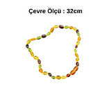 Oval Kesim Doğal Kehribar Taşlar ile Bebek Diş Kolyesi | Doğal ve Parlak Tasarım, Anlamlı Hediye