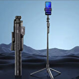 Uzaktan kumandalı 3 ayak trippod selfie çubuğu sabitleyici titreşim emici canlı yayın, çekim için