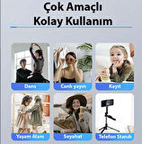 Uzaktan kumandalı 3 ayak trippod selfie çubuğu sabitleyici titreşim emici canlı yayın, çekim için