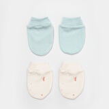 Bibaby Biorganic Save The Seahorse 2'Li Bebek Eldiven 72232 Bej-Mint