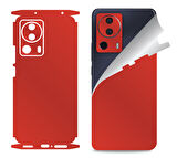 Xiaomi Mi 13 Lite için uyumlu 360 full arka ve yan kaplama koruma sticker KIRMIZI