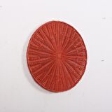 Kırmızı Amerikan Servis, Hasır Supla, Yılbaşı Amerikan Servis, Rattan Sofra Sunum 35cm (1 ADET)