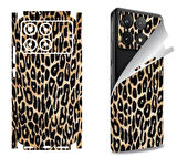 Xiaomi Poco C65 için uyumlu 360 full arka kaplama koruma sticker -KADİFE LEOPAR