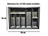 36x50 Çekmece Içi Antrasit Kaşıklık Ücretsiz Kesim (33x47 Cm'e Kadar Kesilebilir)