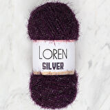 Loren Silver Patlıcan Moru El Örgü İpi - RS0109 - 34082
