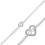 Gümüş Kalp Sonsuzluk kadin Bileklik