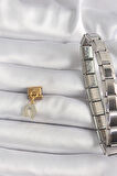 316L Çelik Gold Renk Sallantı Zirkon Taşlı Nal Model Nomination Charm - Lisinya