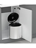 DOLAP İÇİ KROM METAL LUKS ÇÖP KOVASI 11 LT , OTOMATİK AÇILIR KAPAKLI