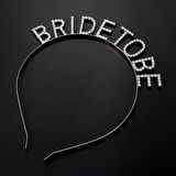 Gümüş Kaplama Kristal Taşlı Bride To Be Gelin Tacı 16x17 Cm - Lisinya
