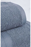 2 Parça Battal Lüks Premium Banyo Spa Havlu Takımı 90x170 Cm İndigo