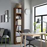 Kitaplık, kahverengi ceviz görünüm, 40x28x202 cm