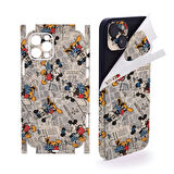 Apple İphone 14 full kaplama koruma sticker kılıfsız kullanım çizilme önleyici MİCKEY
