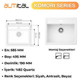 Granit Evye KOMORI Series White 58,5x49,5 (BEYAZ) 