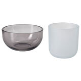 Tealight mumluk, gri-buzlu cam, 2 adet