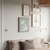 Çerçeveli resim, çok renkli, 40x50 cm, iki kuş, meşe görünüm