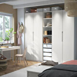 PAX gardırop, beyaz-kırık beyaz, 250x60x236 cm