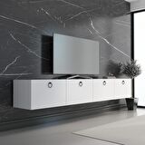 MOBİLYA GEZEGENİ HAMPER TV ÜNİTESİ Beyaz 180 CM SİYAH KULP