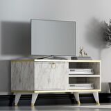 MOBİLYA GEZEGENİ GOLD SWEET TV ÜNİTESİ Beyaz MERMER 90 CM