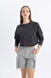 DeFacto Coool Loose Fit Yıkamalı Soluk Efektli Uzun Kollu Tişört C4398AX24SPAR226