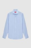 Slim Fit Açık Mavi Italyan Yaka Dar Kesim Klasik Kravatlık Uzun Kollu Kolay Ütülenebilir N 2HF02ORT5185