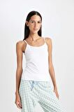 DeFacto Pamuklu İnce Askılı Beyaz İç Atlet-Fall in Love M6858AZ24AUWT34